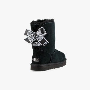 Ugg Customizable Bailey Bow Short Women Classic Boots Black (5837FQVGX)